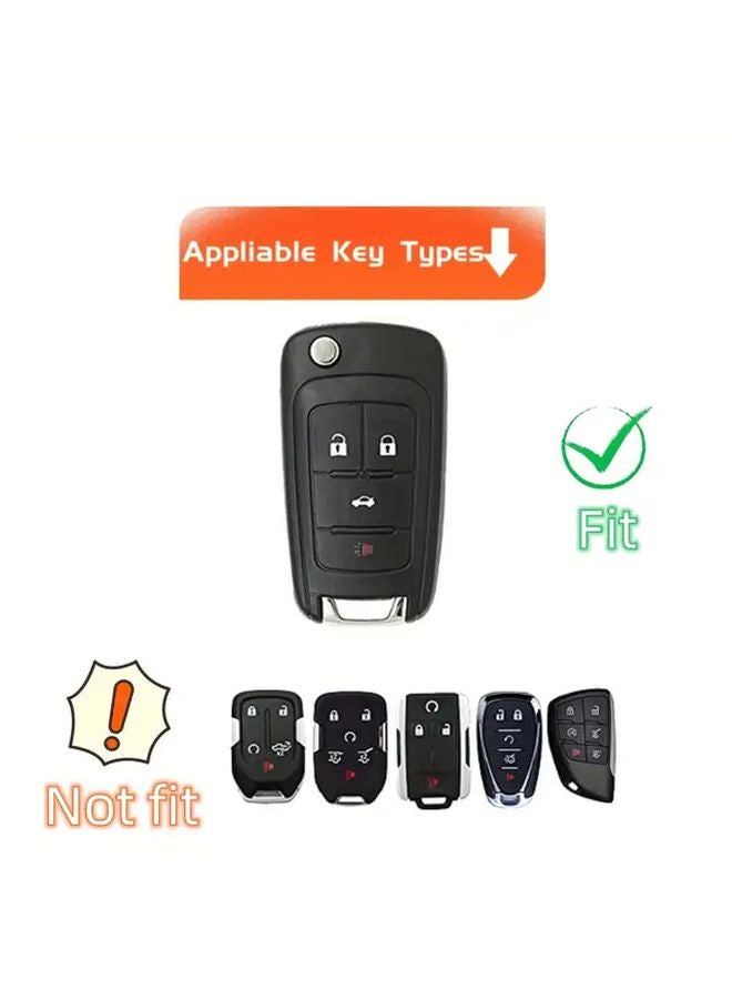 Gray Key Fob Cover For Chevrolet Impala Camaro Cruze Equinox Malibu Sonic GMC Terrain Buick Regal Verano 4 Buttons - Image 2